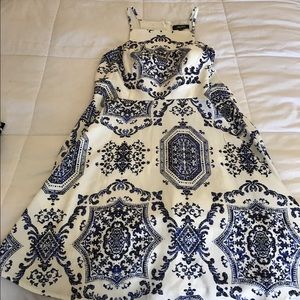 lulu's patterned navy blue dress | size xl