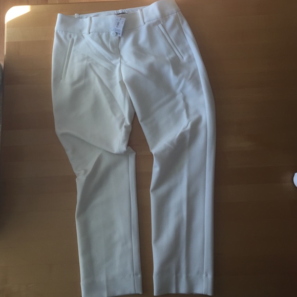 Cream ankle length pants