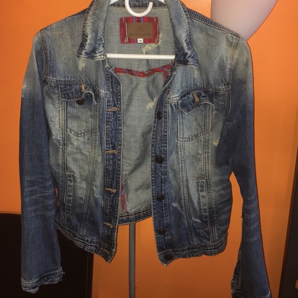 River Island Denim Distress Jacket