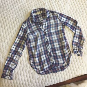 Anthropologie Cloth & Stone Plaid Button-Up