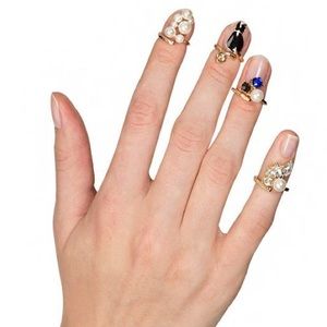 Pixie Market Bling Ring Knuckle Ring Set