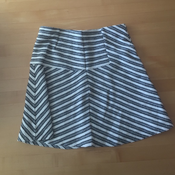 Black and cream strip skirt