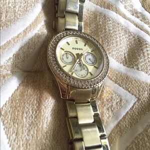 Gold fossil watch