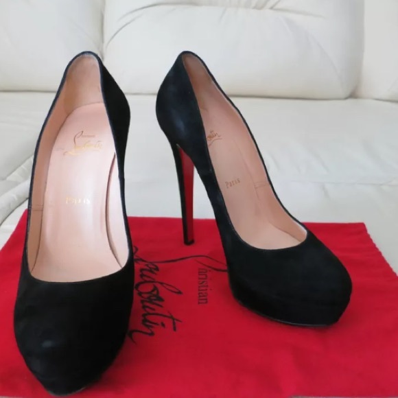 Christian Louboutin Bianca 140 Black Suede Pump👠