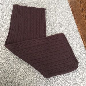 Brown cable knit scarf