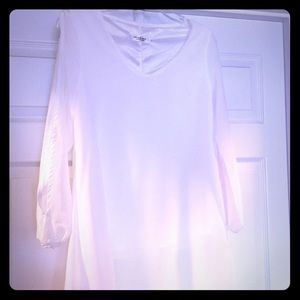 Women's White Sheer MED Cover Up Beach