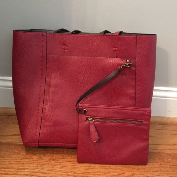 Reversible man made Leather Tote Bag