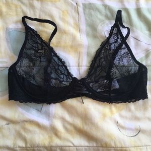 Black lacy and see threw bra!