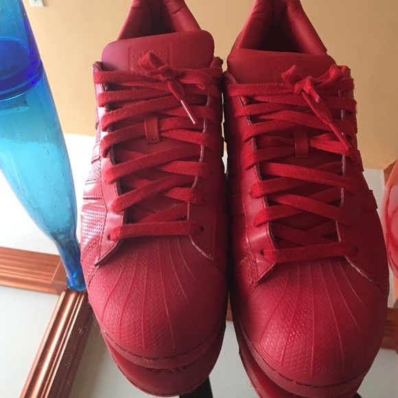 Red shell toe Adidas