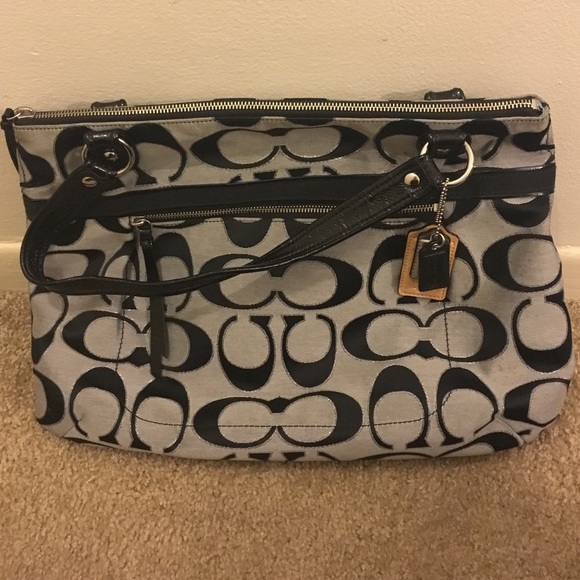 🎉Price Drop! COACH Black and Grey/Silver Bag - Picture 1 of 4