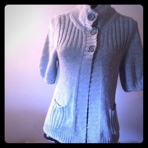 Express Gray Short Sleeve Cardigan