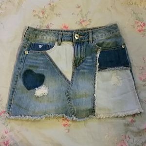 Guess Denim patchwork skirt