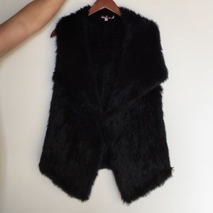 Black rabbit fur vest