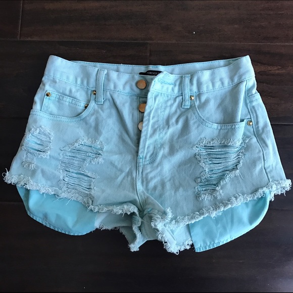 F21 Blue Denim Shorts