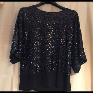 Dolman sleeve sequin top