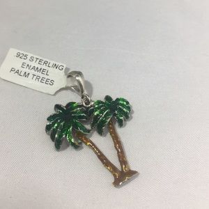 🌴❤️‼️ Sterling Silver Enamel Palm Tree Pendent