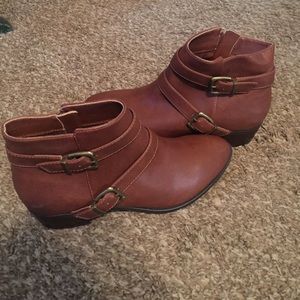 Brown ankle booties