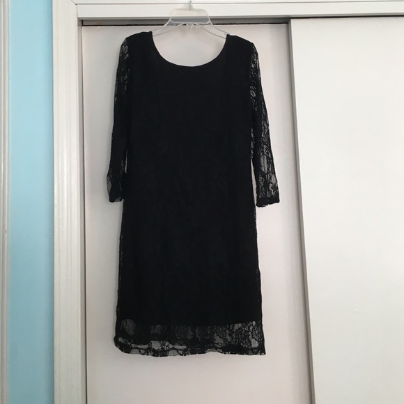 Black lace semi formal dress