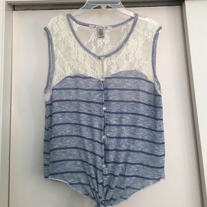 Light weight blue lace top