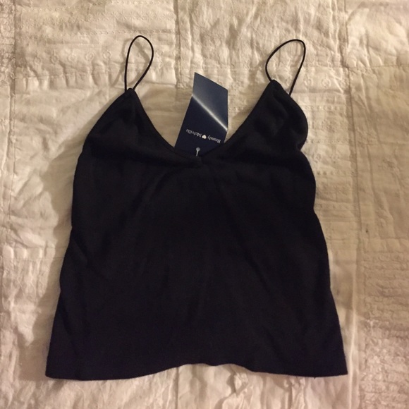 Brandy Melville Crop Spaghetti tank black, NWT
