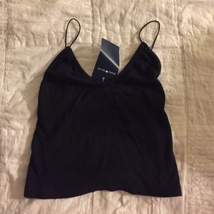 Brandy Melville Crop Spaghetti tank black, NWT