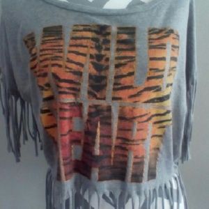Gray Fringe Wild Heart Shirt