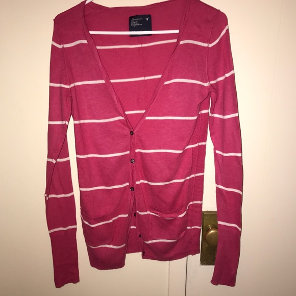 American eagle Pink & white cardigan