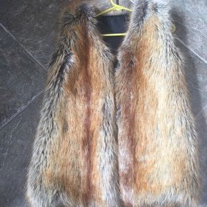 Faux fox fur vest