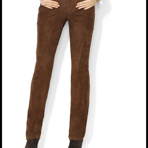 Brown suede pants womens clearance