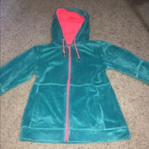 Teal and orange sweatshirt // small