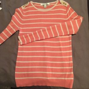 Stripped sweater with gold button details