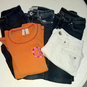 5 items-Three Jeans, Shorts, Top, Girls