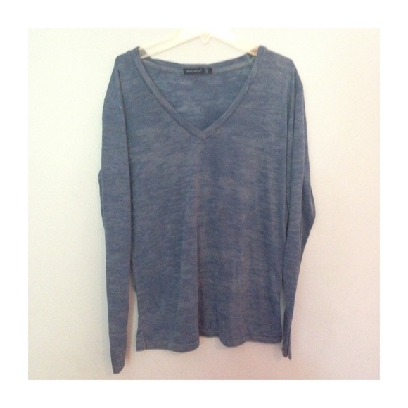 Navy blue long sleeve v-neck