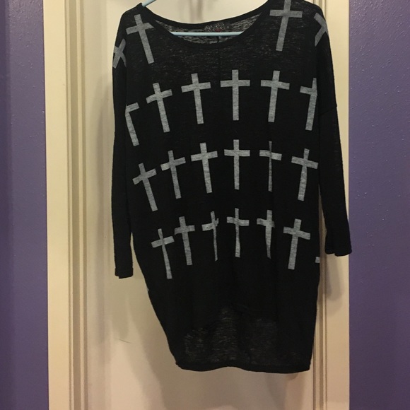 Black cross sweater