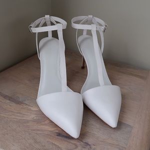 Zara Laminated High-Heel Sandals with Ankle Straps