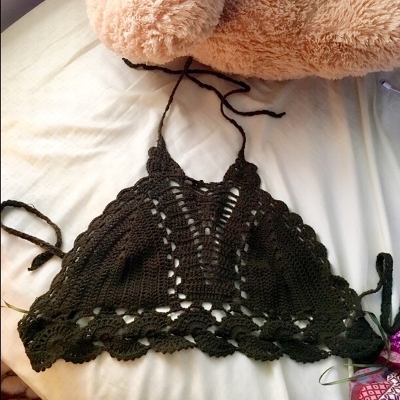Green Crochet crop top!