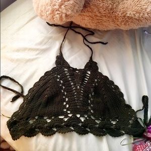 Green Crochet crop top!
