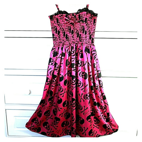 Betsey skull silk dress