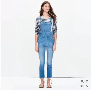 New Madewell skinny crop overalls XXS