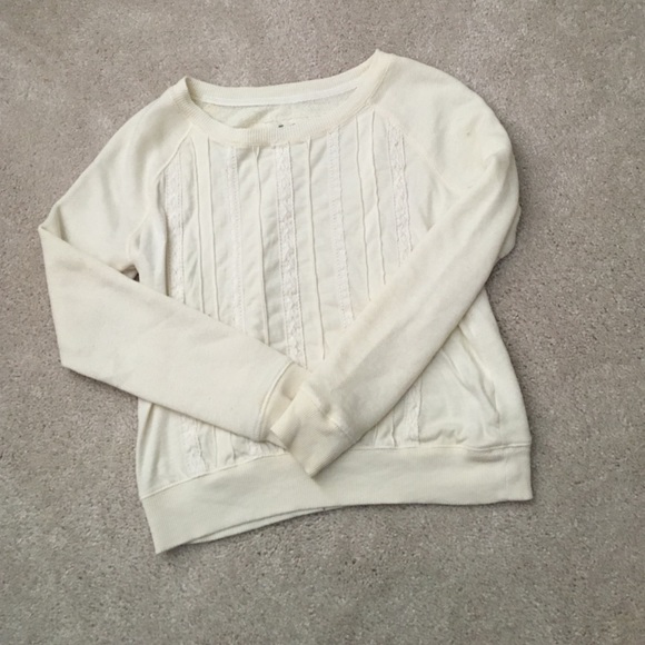 Comfortable, soft, cream colored crochet sweater!