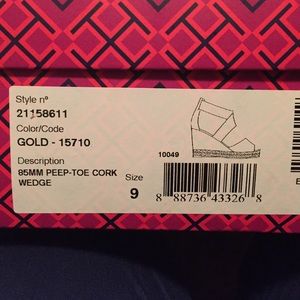 Tory Butch Peep Toe Cork Wedges