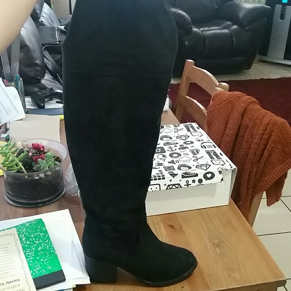 Black knee high boots