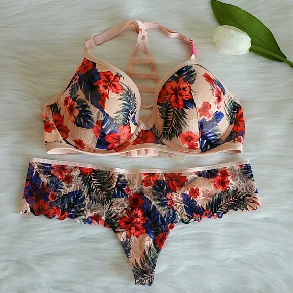 PINK Victoria's Secret Other - New Pink Vs Lightly lined Bra 36D+panty size L.Nwt
