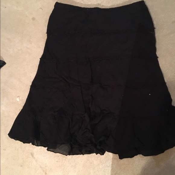 Skirts | A Skirt Women Black With Ruffles So Cute | Poshmark