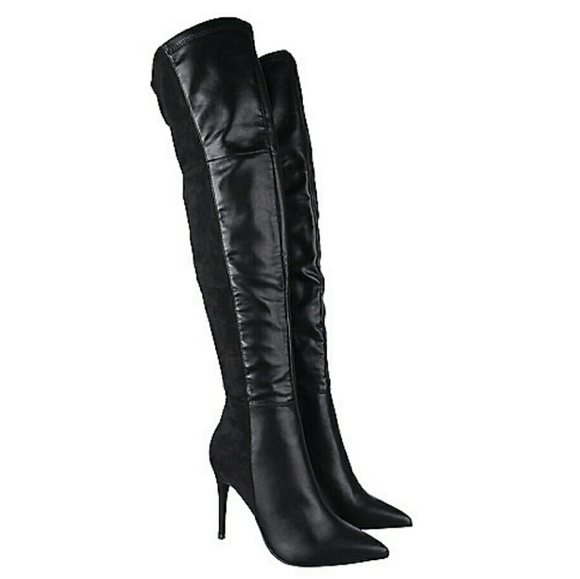 Faux-Suede Black boots NWOT