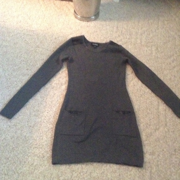 Leather and sweater dress