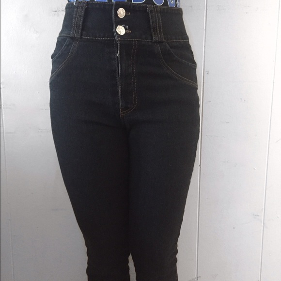 Designer high waisted skinny jeans
