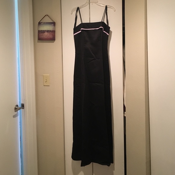Black and lilac floor length dress - size 7-8 - Picture 1 of 4
