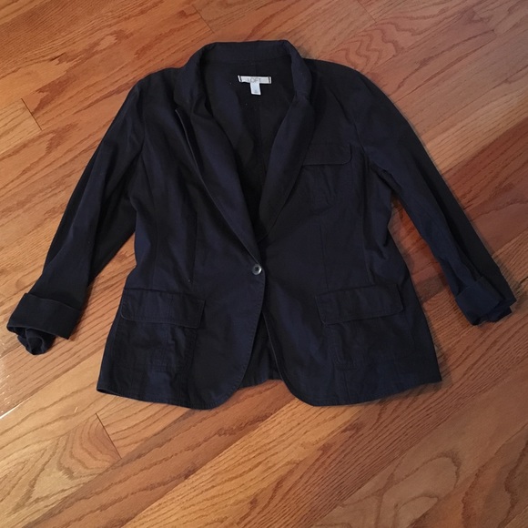 LOFT navy cotton blazer