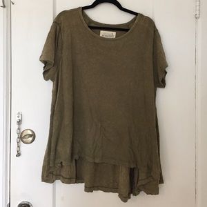 Free People olive green flowy oversized tee